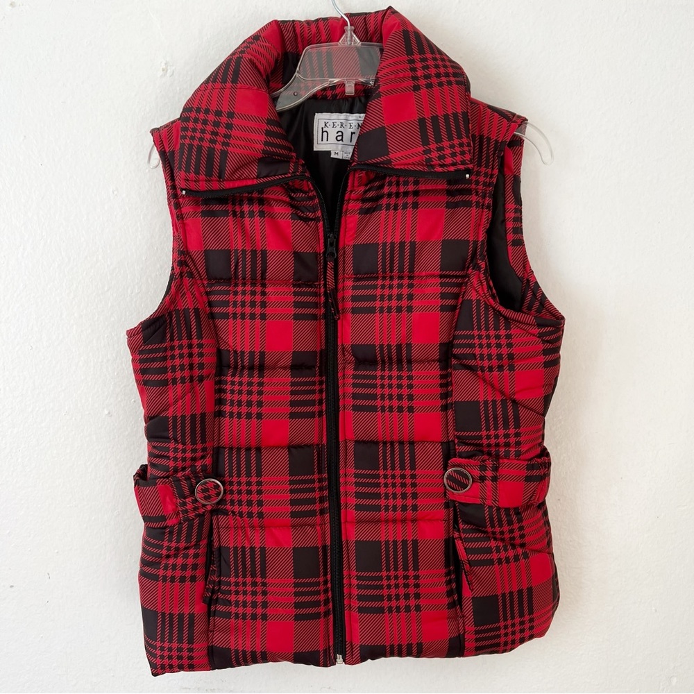 Keren Hart Buffalo Plaid Puffer Vest